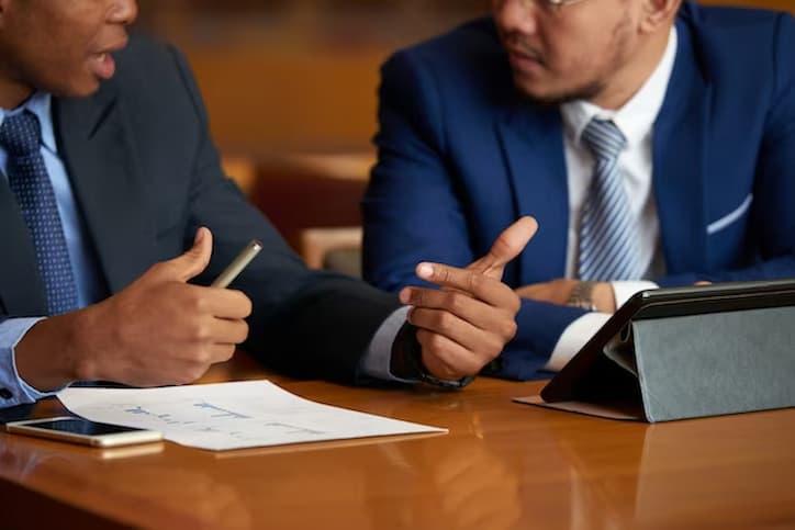 Advogados discutindo acerca de um processo trabalhista.
